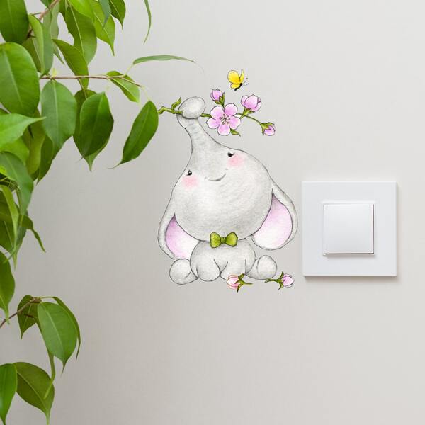 

Cartoon Elephant Wall Sticker, Multicolor