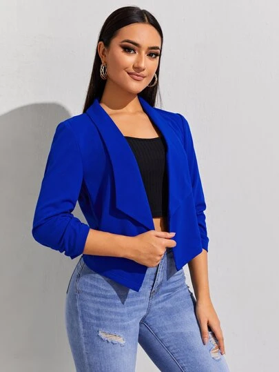 Firerie Blazer de cuello de chal de color sólido para otoño/invierno