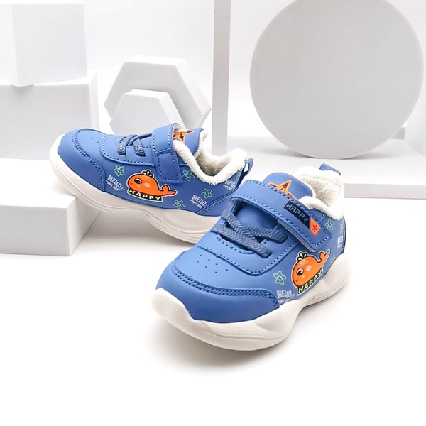 

Toddler Boys Cartoon Graphic Plush Inside Sneakers, Blue