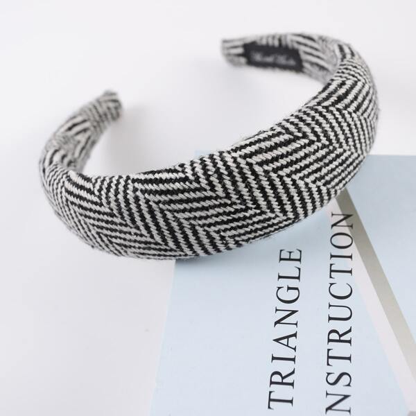 

Padded Wide Headband, Black and white