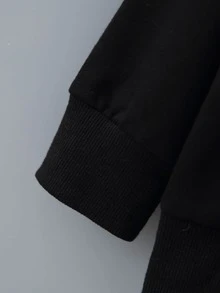 小男童條紋拼接織帶假兩件套頭衫