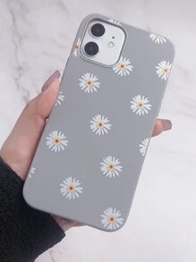 เคสโทรศัพท์ลายดอก - สีเทา - ดู 3