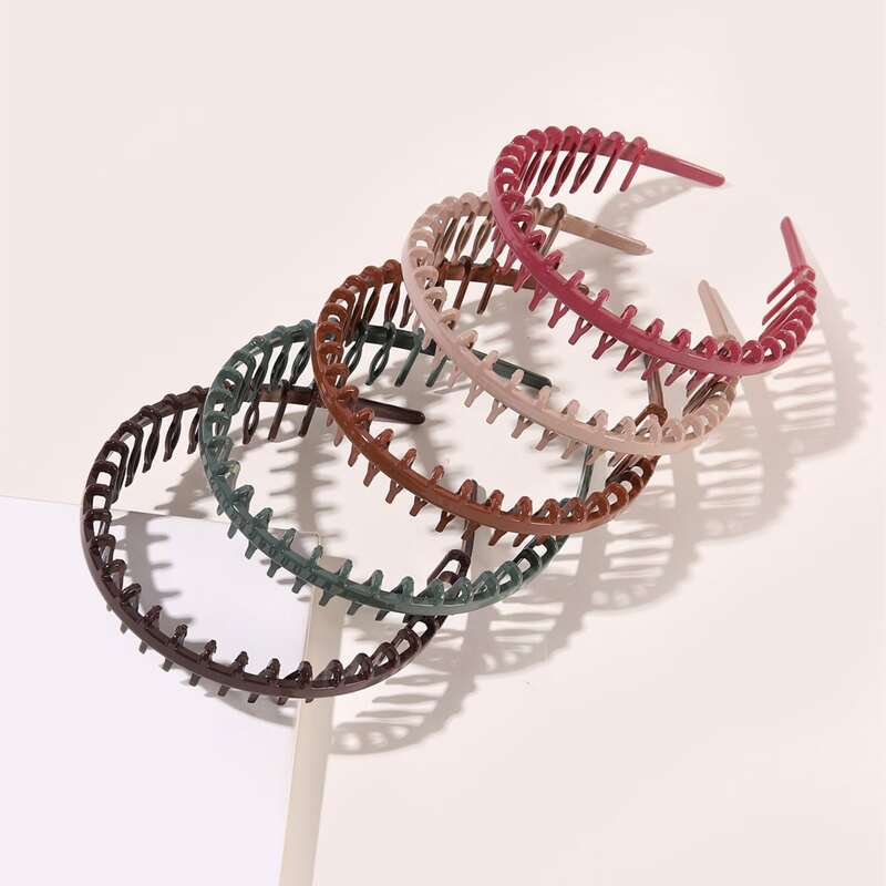

5pcs Simple Solid Headband, Multicolor