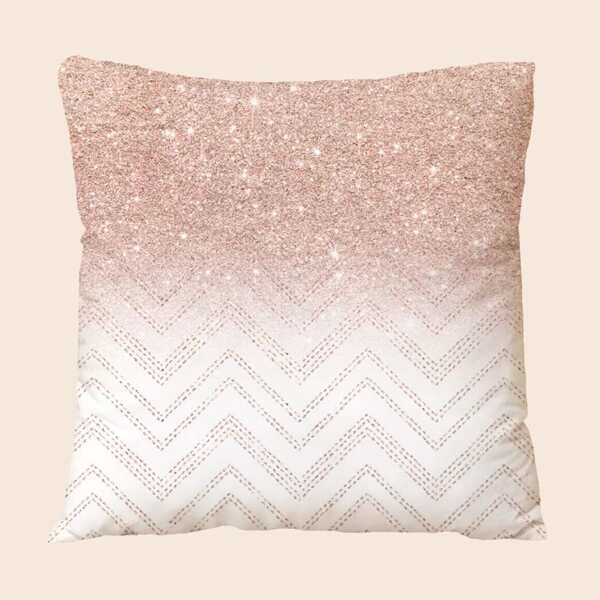 

Chevron Pattern Cushion Cover Without Filler, Pink