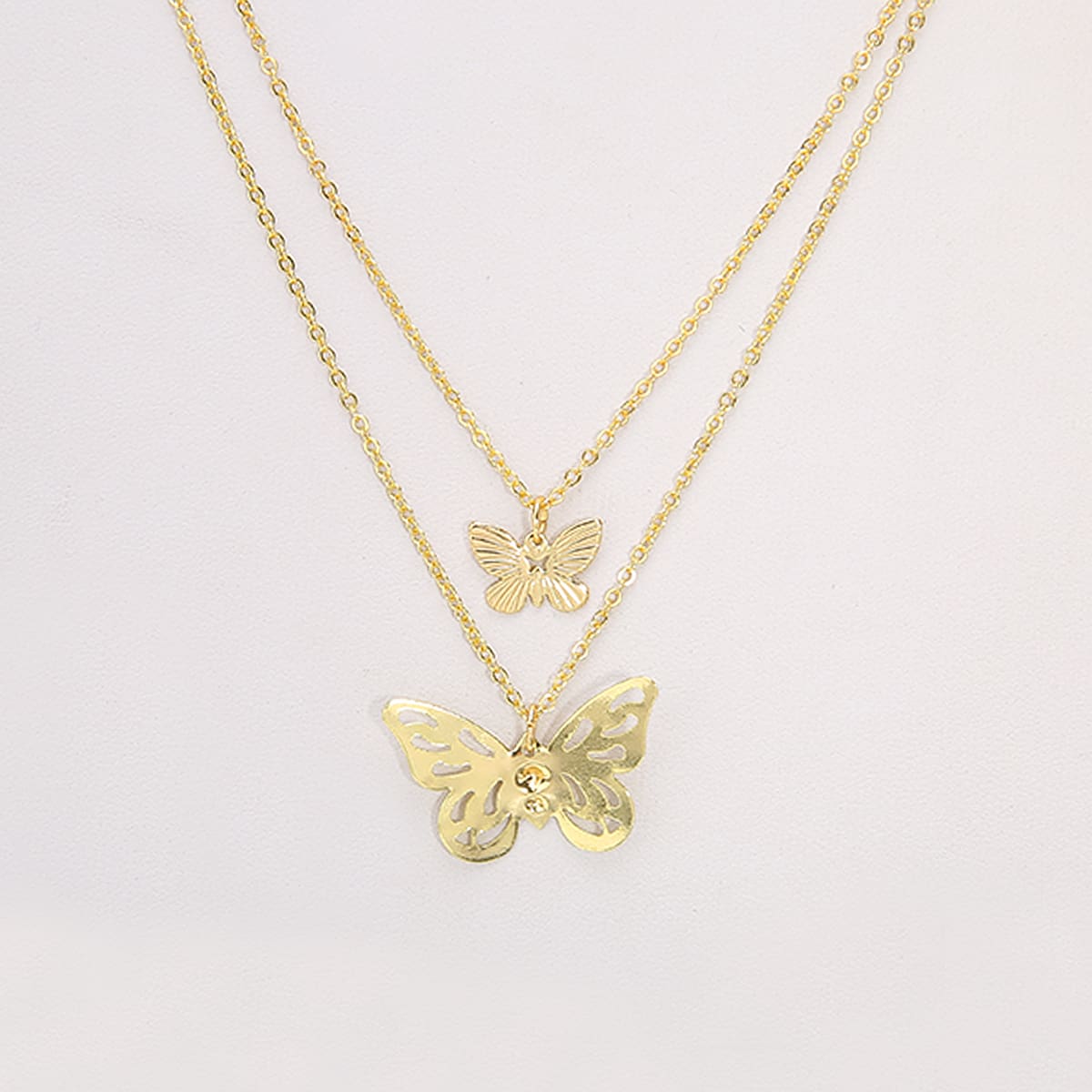 

Butterfly Double Layered Necklace, Gold