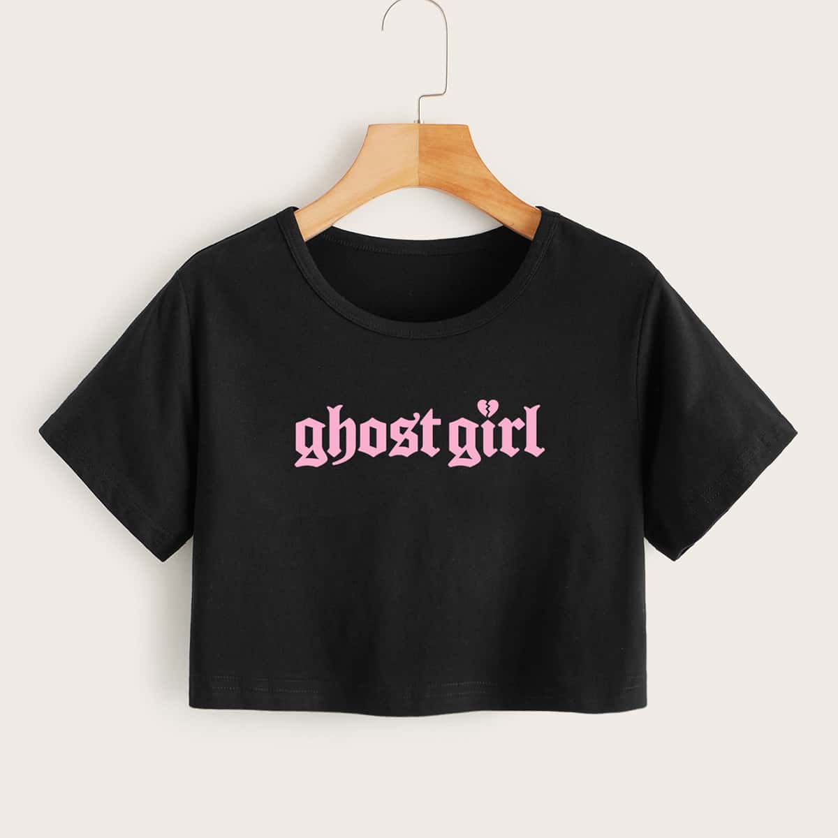 

Letter Crop Tee, Black
