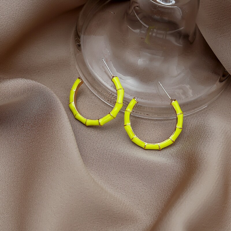 

Minimalist Hoop Earrings, Yellow