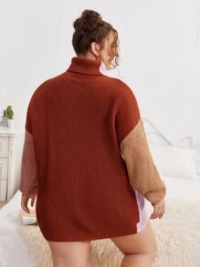 SHEIN Qutie Áo len Plus Size Khối Màu Giải trí - Nhiều màu - Xem 2