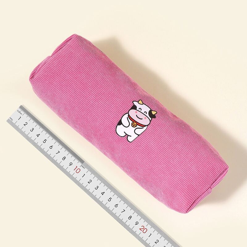 

Cartoon Cow Pencil Case, Hot pink