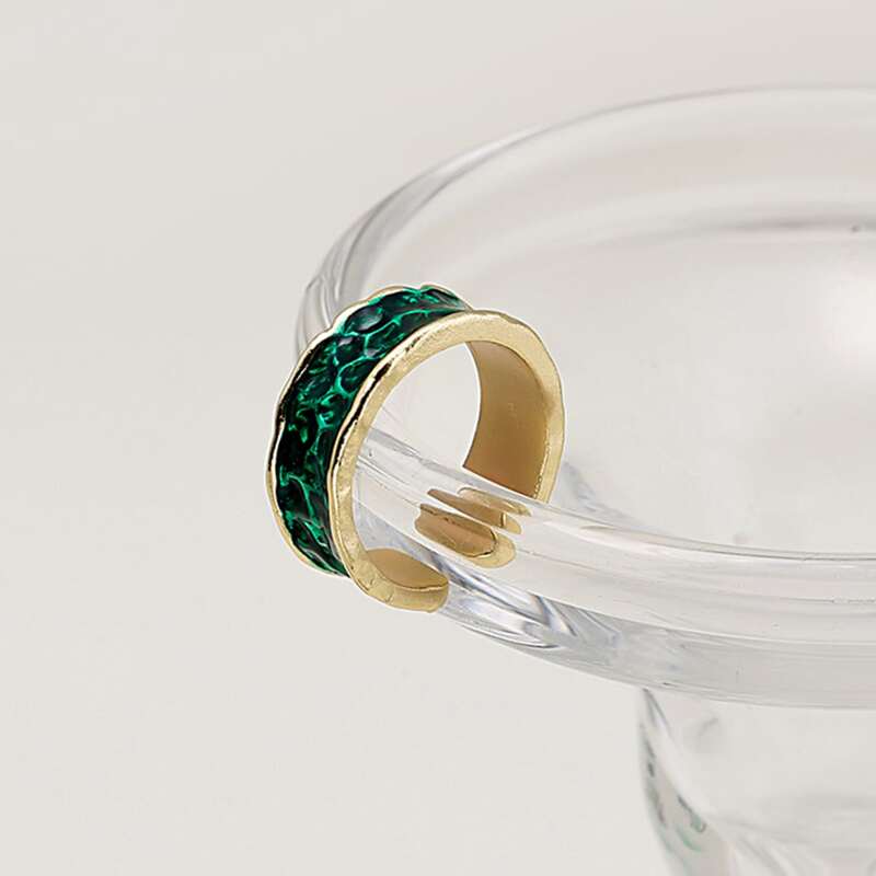 

1pc Simple Cuff Ring, Green