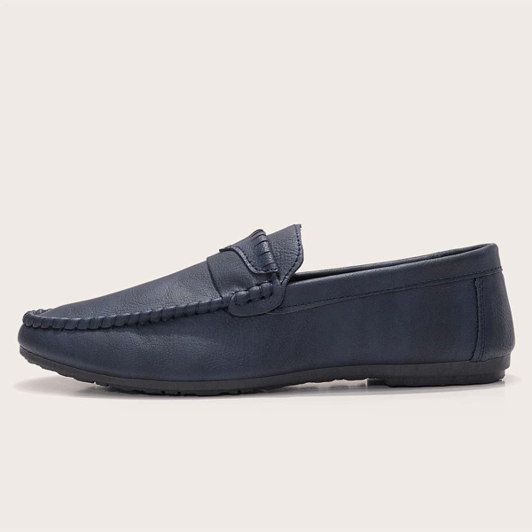 

Men Marble Trim Detail Loafers, Navy blue