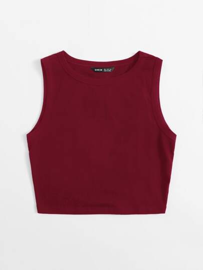 SHEIN EZwear Solid Crop Tank Top