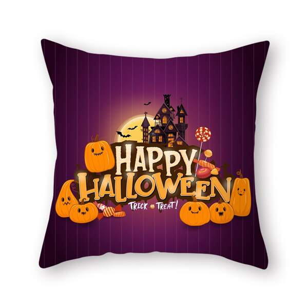 

Halloween Castle Cushion Cover Without Filler, Multicolor