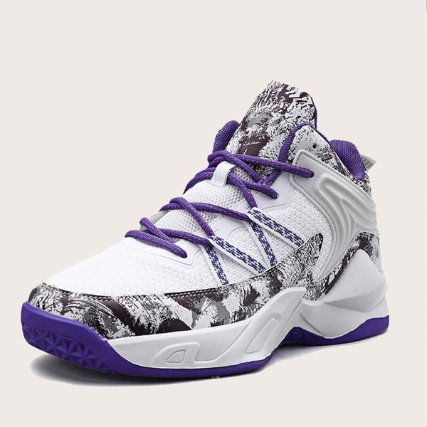 

Men String Decor High Top Sneakers, White