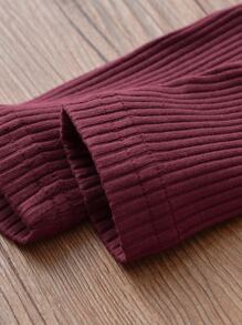 Bebé niña Jumpsuit ribete con fruncido con diadema - Granate - Ver 5