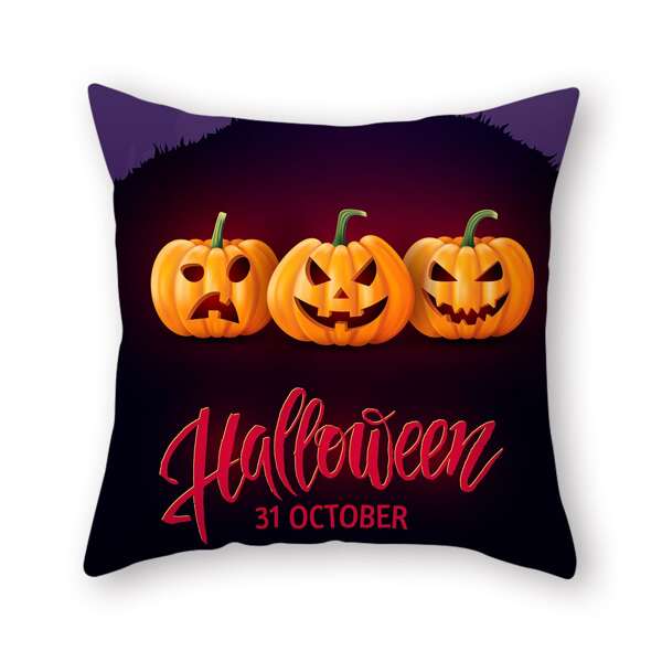 

Halloween Pumpkin Cushion Cover Without Filler, Multicolor