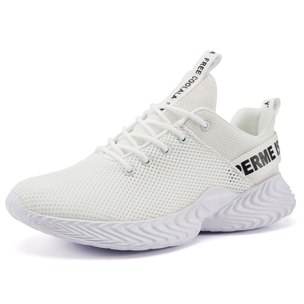 

Men Letter Graphic Lace Up Front Sneakers, White