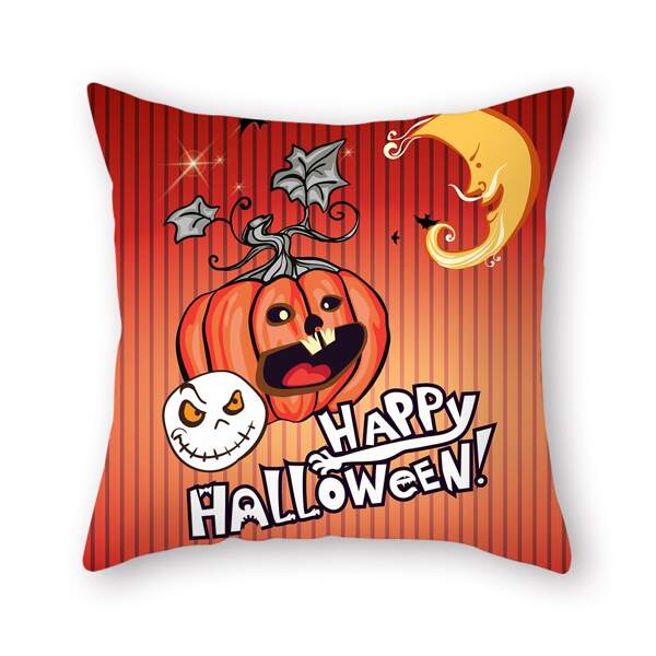 

Halloween Pumpkin Cushion Cover Without Filler, Multicolor