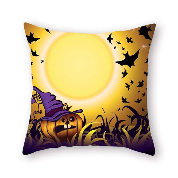 

Halloween Pumpkin Cushion Cover Without Filler, Multicolor