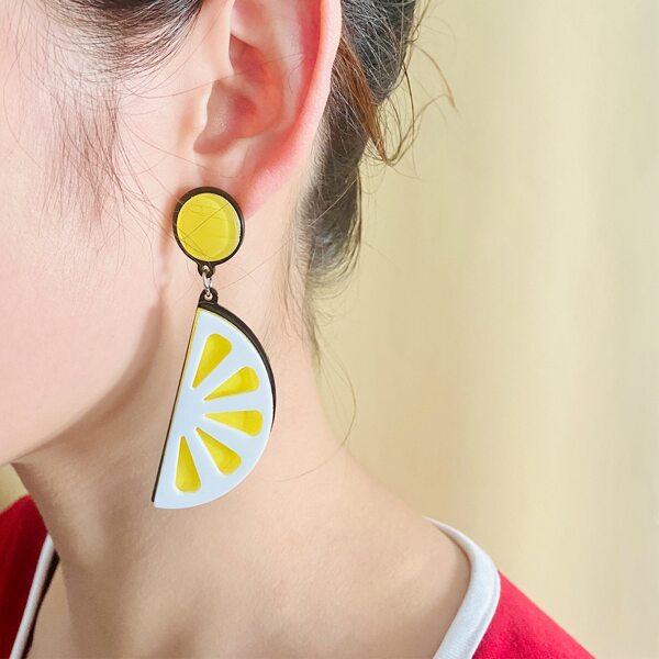 

Lemon Design Drop Earrings, Yellow