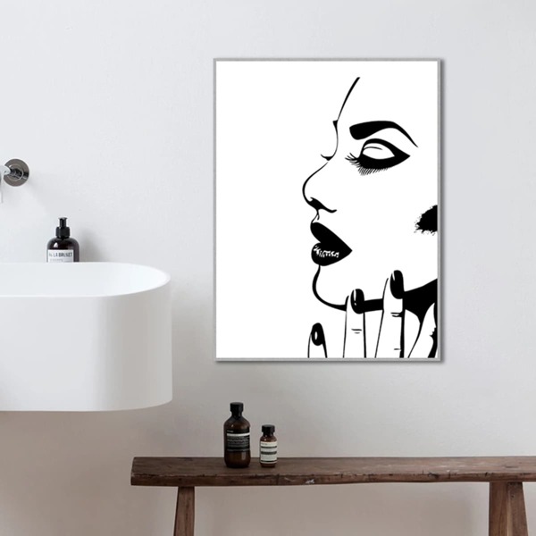 

Figure Graphic Unframed Painting, Black and white