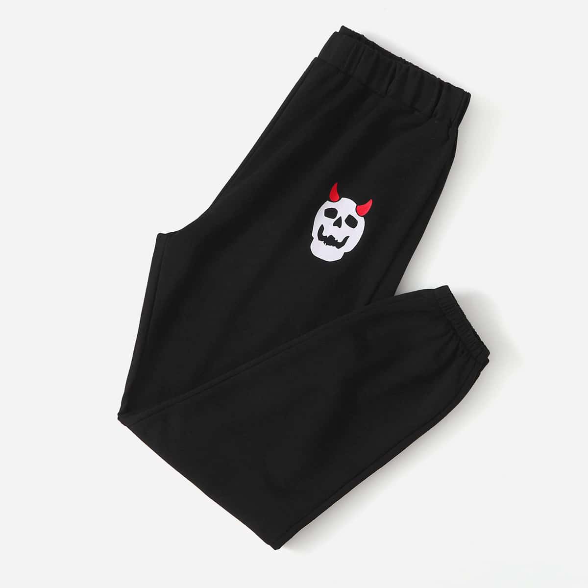 

Skull Graphic Sweatpants, Black