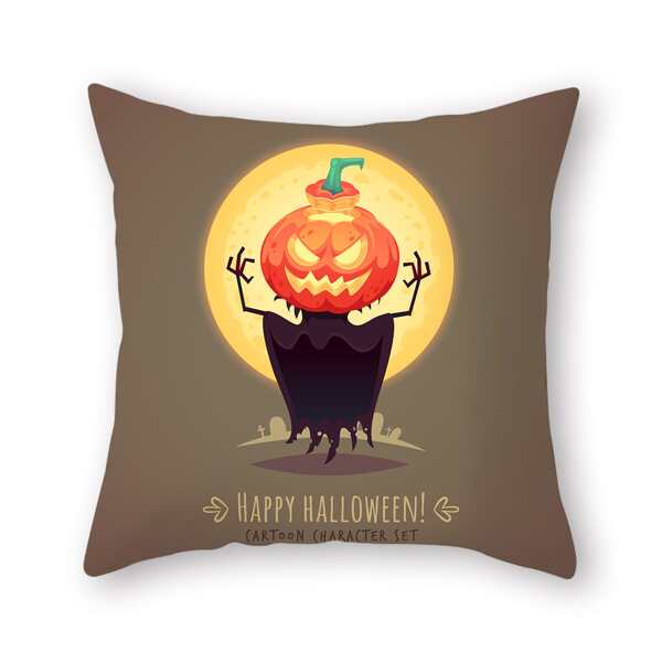 

Halloween Pumpkin Cushion Cover Without Filler, Multicolor