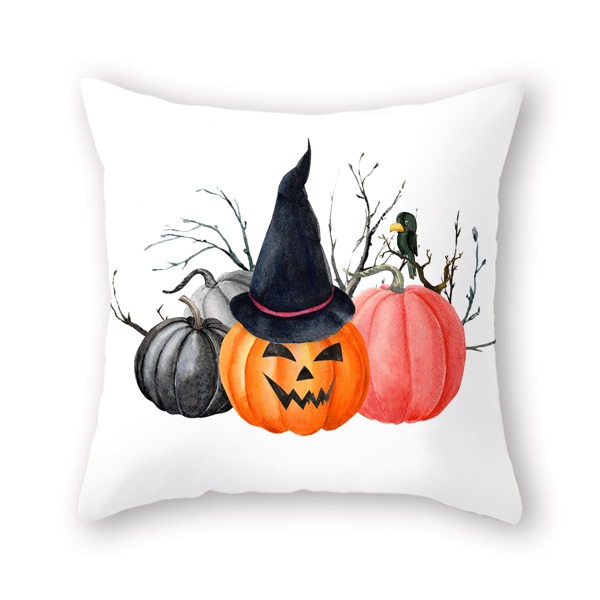 

Halloween Pumpkin Cushion Cover Without Filler, Multicolor
