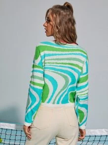 Aveloria Graphic Pattern Drop Shoulder Sweater Knit Pullover Fall Winter Outfit