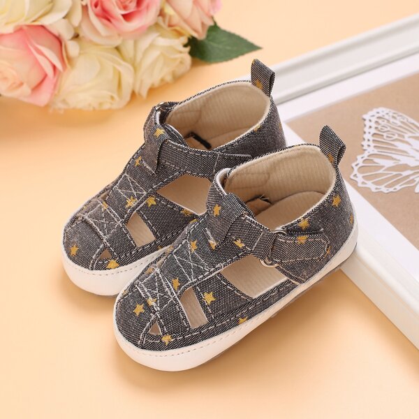 

Baby Star Pattern Strappy Sandals, Grey