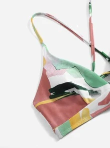 Colorblock Tankini Top - Multicolor - View 3