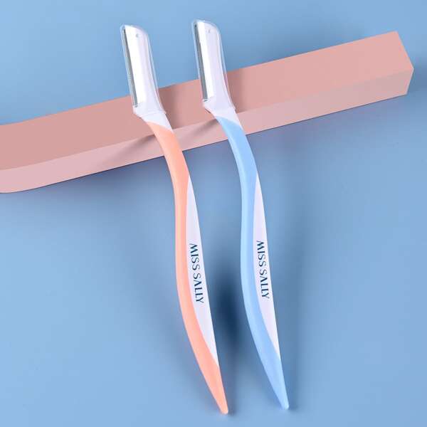 

2pcs Eyebrow Trimming Knife, Multicolor