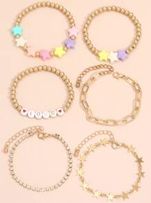 6 cái vòng đeo tay đồ họa thư - Nhiều màu - Xem 2