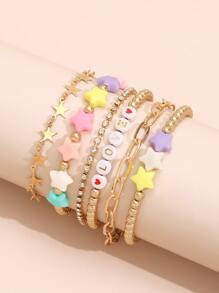 6 cái vòng đeo tay đồ họa thư - Nhiều màu - Xem 3