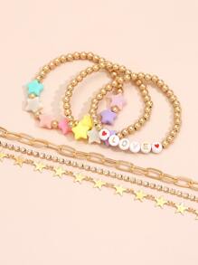 6 cái vòng đeo tay đồ họa thư - Nhiều màu - Xem 4