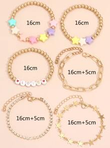 6 cái vòng đeo tay đồ họa thư - Nhiều màu - Xem 5