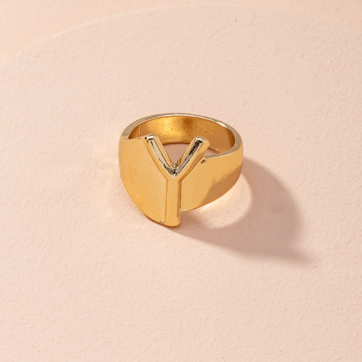 

Letter Decor Ring, Gold