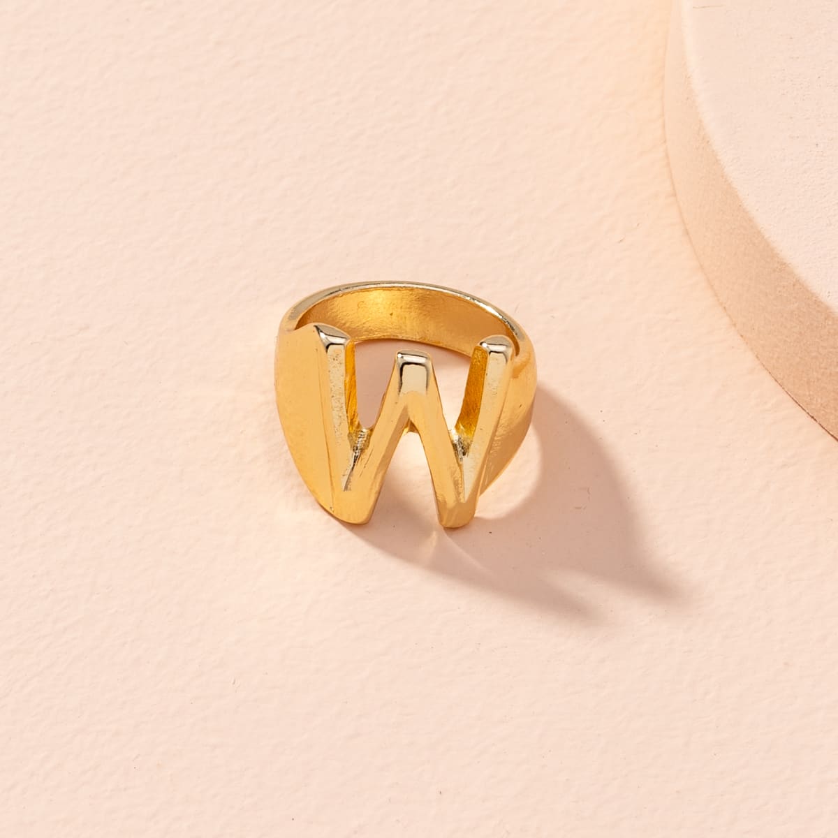 

Letter Decor Ring, Gold