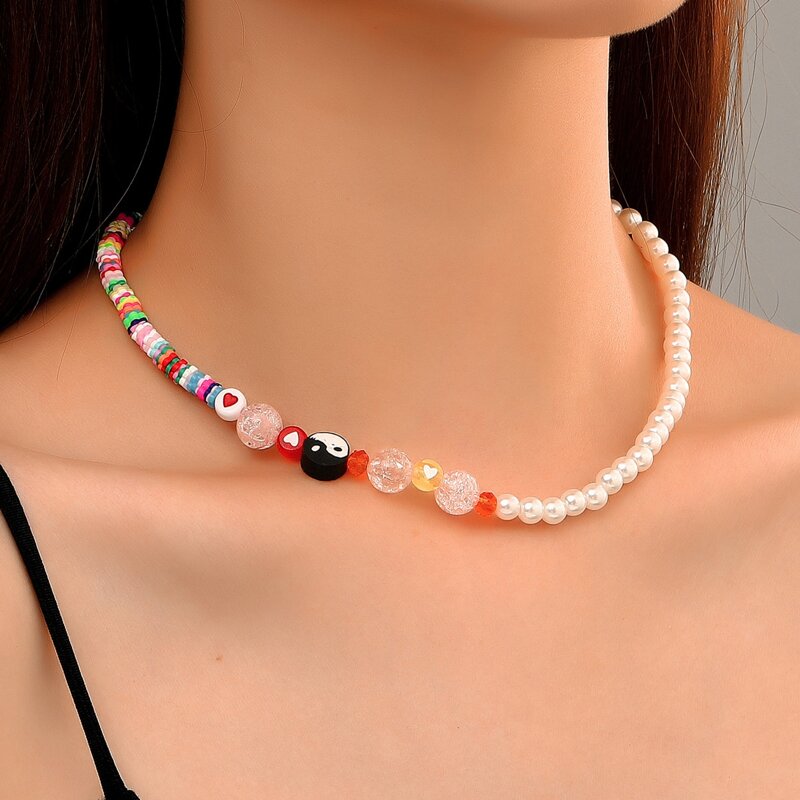 

Yin & Yang Beaded Necklace, Multicolor