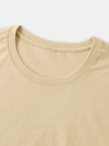 Manfinity 男士外星人和恐龍印花T恤 - 杏色 - 查看 5