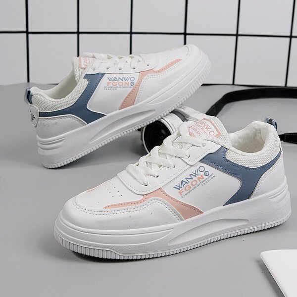 

Letter Graphic Lace-up Front Skate Shoes, White
