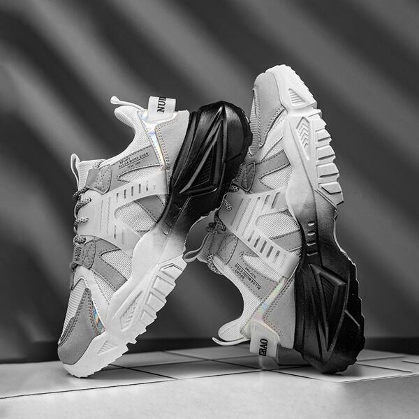 

Men Colorblock Chunky Sole Shoes, White