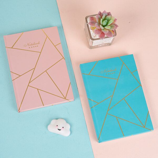 

1pc Geometric Pattern Cover Random Color Notebook, Multicolor