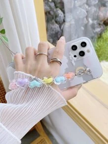 Funda para móvil cielo con estampado con con adorno de corazón con tira de mano - Multicolor - Ver 3
