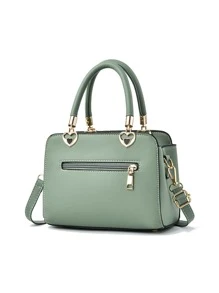 Bolso cartera con bordado floral - Verde - Ver 3