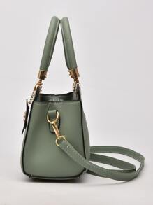 Bolso cartera con bordado floral - Verde - Ver 6
