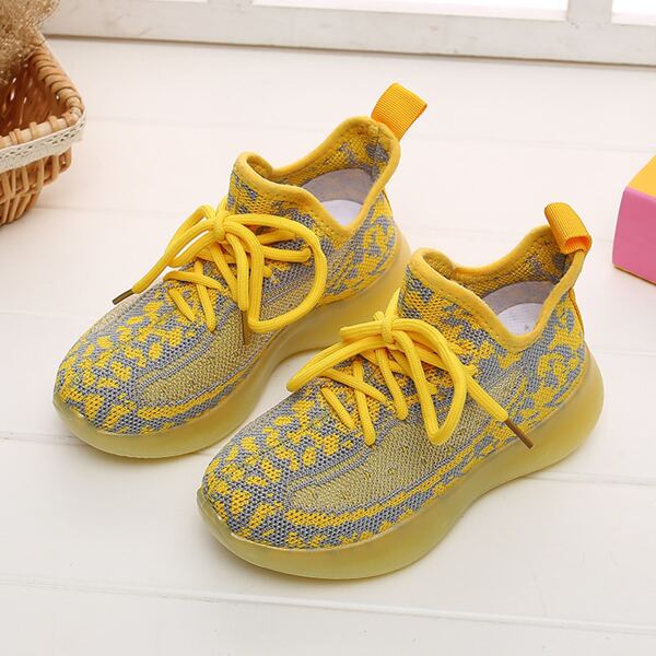 

Boys Colorblock Lace-up Front Sneakers, Yellow