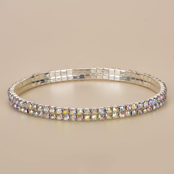 

Rhinestone Decor Anklet, Silver