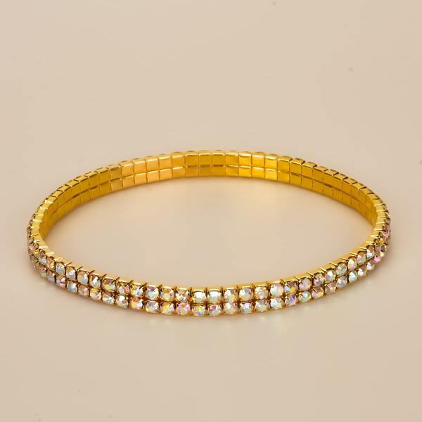

Rhinestone Decor Anklet, Gold