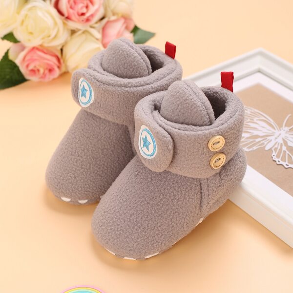 

Baby Star Applique Decor Boots, Grey